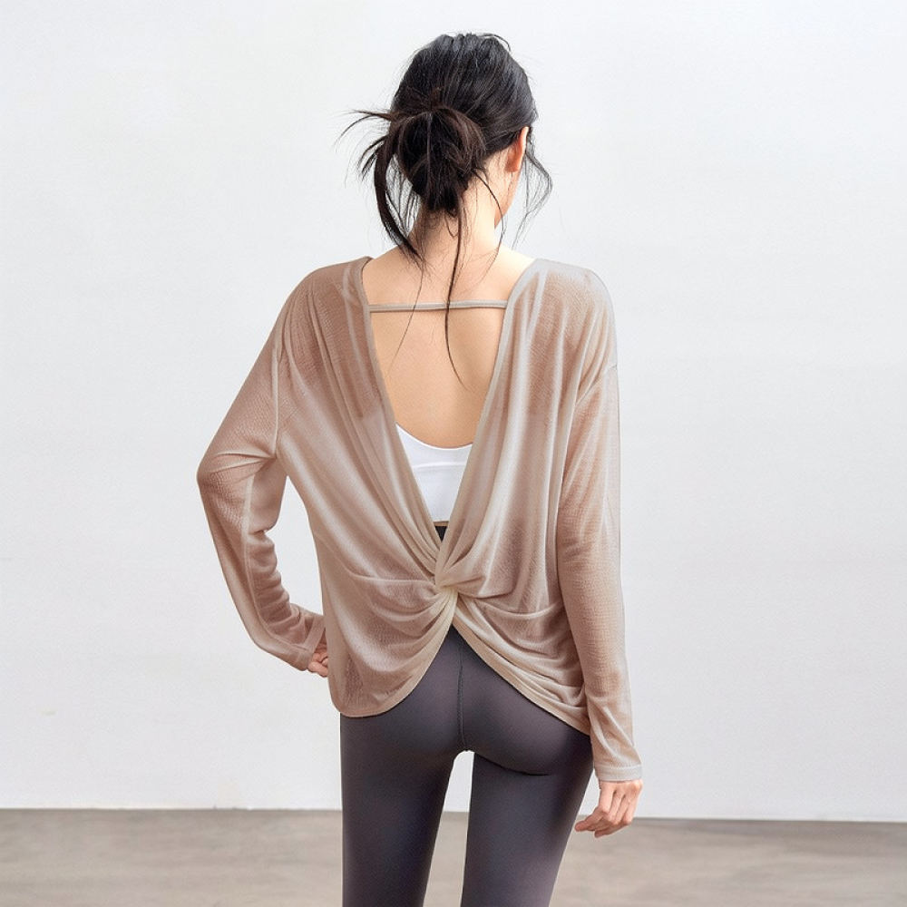 Yoga Fitness Training - Chemise de sport ample à manches